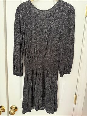 Rails Black Gray snake print Long Sleeve Mini Dress L